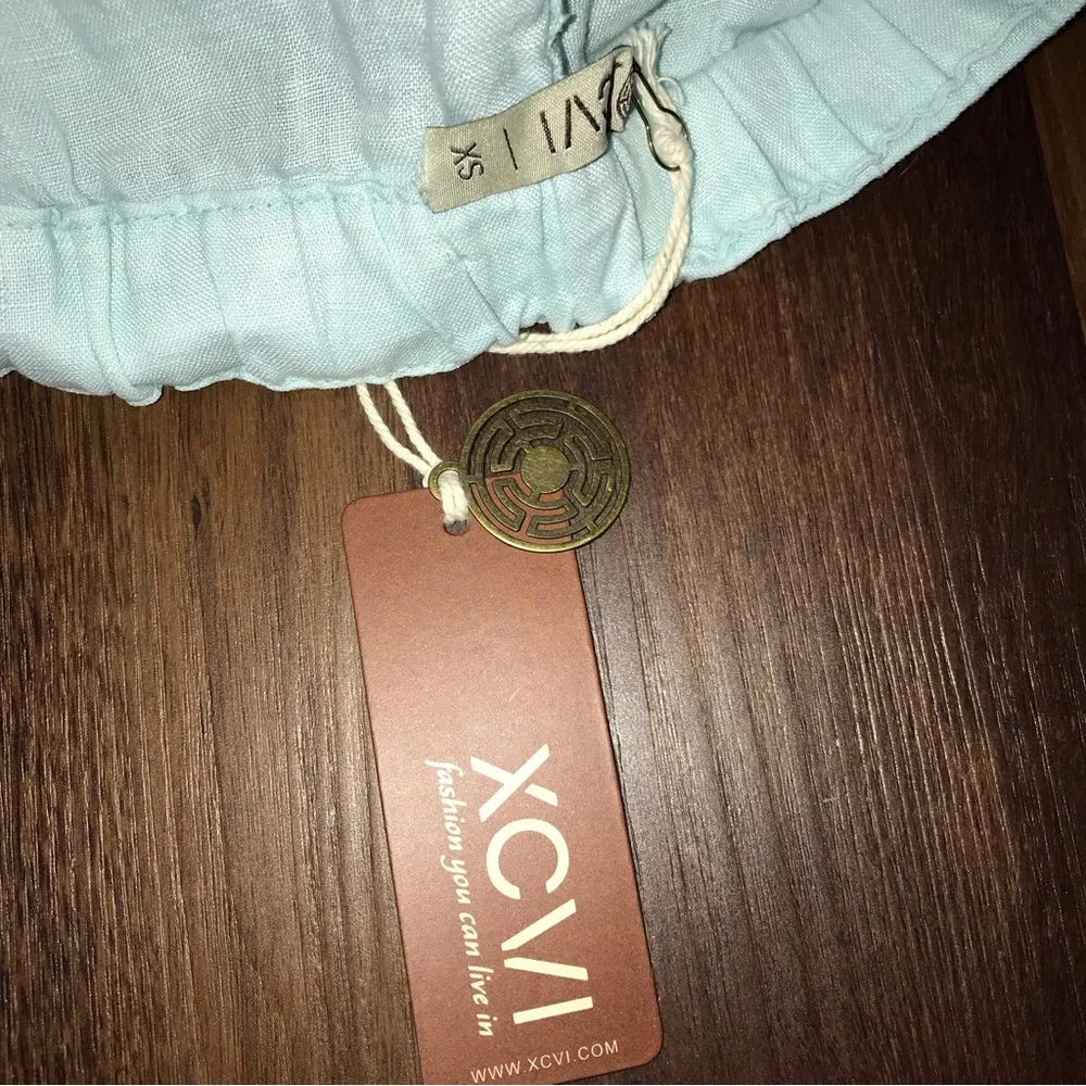 XCVI Raw Hem Linen Cargo Pocket Cropped Pants NWT - Picture 9 of 10